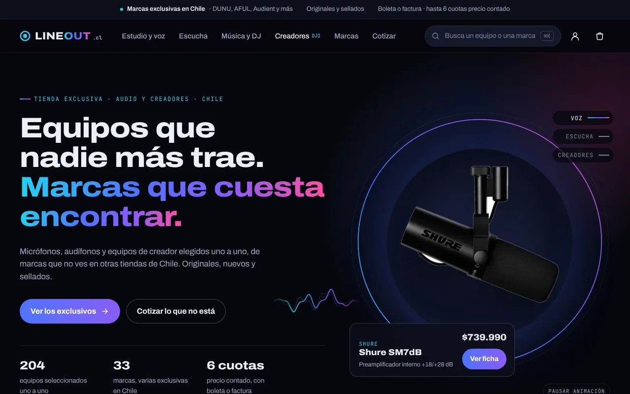 Inicio de la tienda LINEOUT